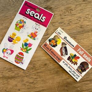 Dennison seals vintage collectors item Easter and fall unused